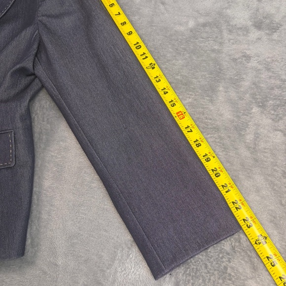 Kasper Blazer Women's 12P Denim-Blue Tailored Two-Button Notch Lapel Business - Picture 10 of 15